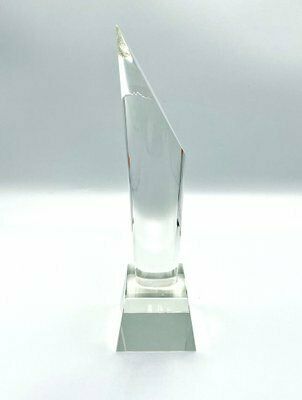 Lead Crystal Glass Obelisk From Desna, Czech Republic, 1980s photo 231.0