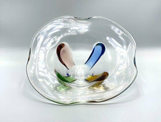 Art Glass Rhapsody Bowl Attributed To Frantisek Zemek For Sklarna Mstisov, 1960s photo Home Decor