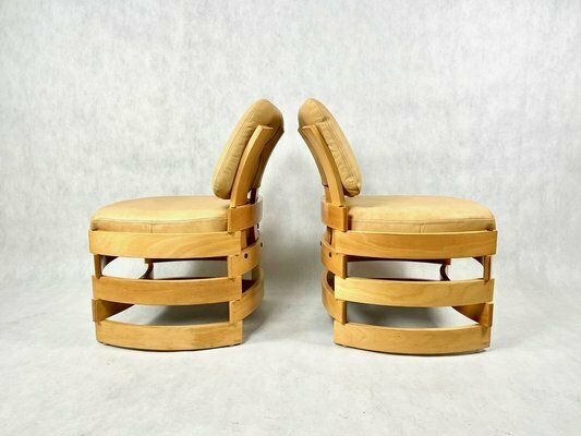 Polish Club Chairs Rondo Attributed To Romuald Ferens, 1970s, Set Of 2 photo furniture