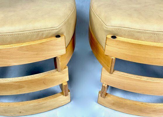 Polish Club Chairs Rondo Attributed To Romuald Ferens, 1970s, Set Of 2 photo vintage