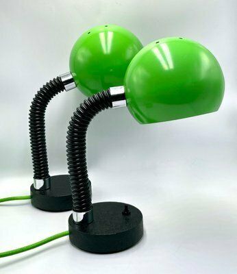 Green Table Lamps By Egon Hiilebrand For Nettelhoff Leuchten Menden, 1960s, Set Of 2 photo for sale