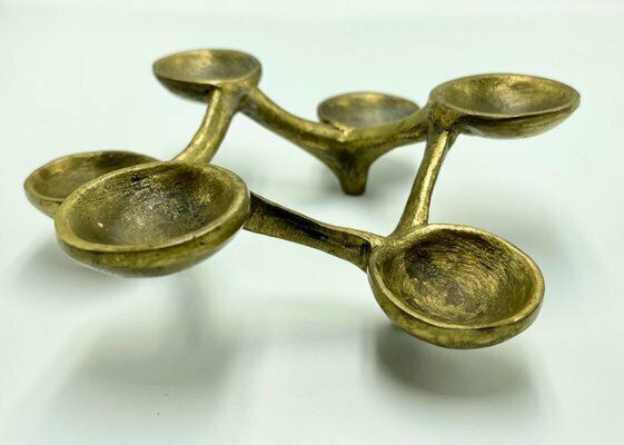 photo for sale Brutalist Candleholder In Bronze In The Style Of Michael Harjes, 1960s