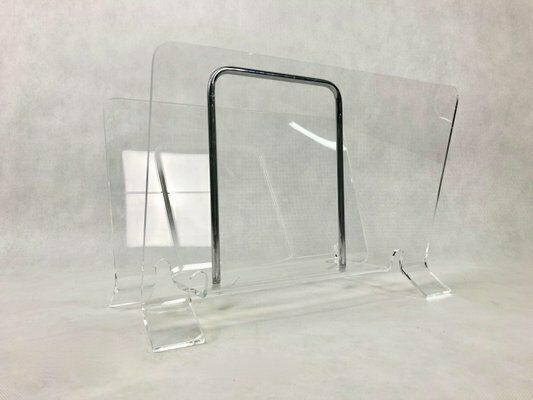Acrylic Glass Magazine Rack, 1980s photo buy