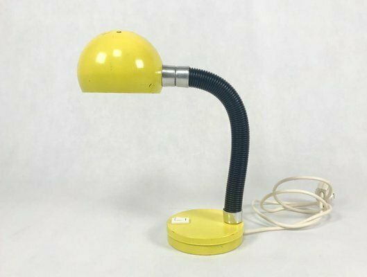 Yellow Table Lamp By Egon Hiilebrand For Nettelhoff Leuchten Menden, 1960s photo furniture