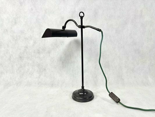 Art Deco Bankers Desk Lamp In Brass, 1940s photo Lighting