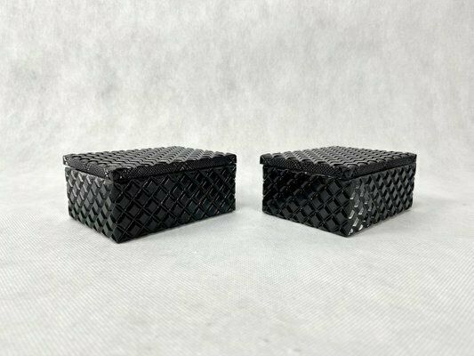Bohemian Hyite Box From Jablonecké Sklárny, 1960s, Set Of 2 photo Home Decor