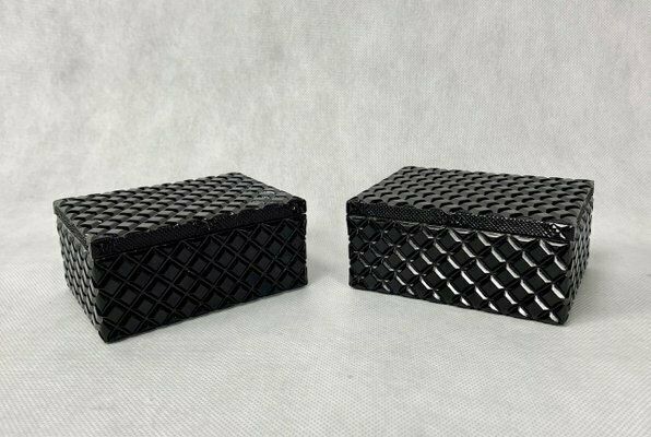 Bohemian Hyite Box From Jablonecké Sklárny, 1960s, Set Of 2 photo buy
