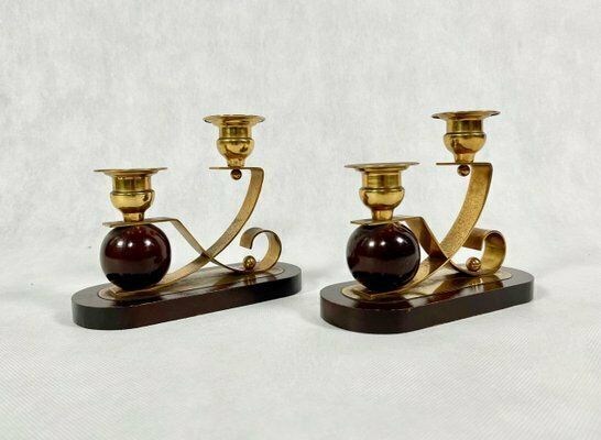 German Art Deco Candleholders, 1930s, Set Of 2 photo 248.0