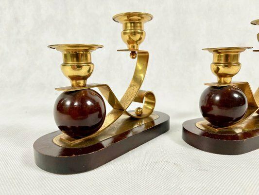 German Art Deco Candleholders, 1930s, Set Of 2 photo vinterior