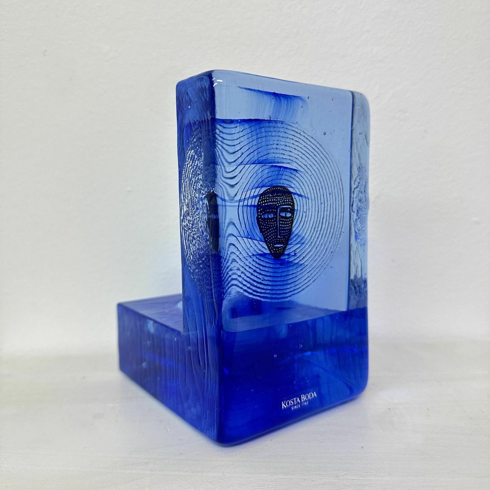 Vintage Kosta Boda Bertil Vallien ‘Starlight’ Art Glass Candle Holder Sculpture Head photo furniture