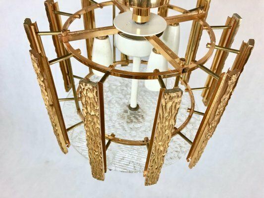photo buy Austrian Pendant Lamp In Bronze Gold Plated Murano Glass From Kalmar, 1960s