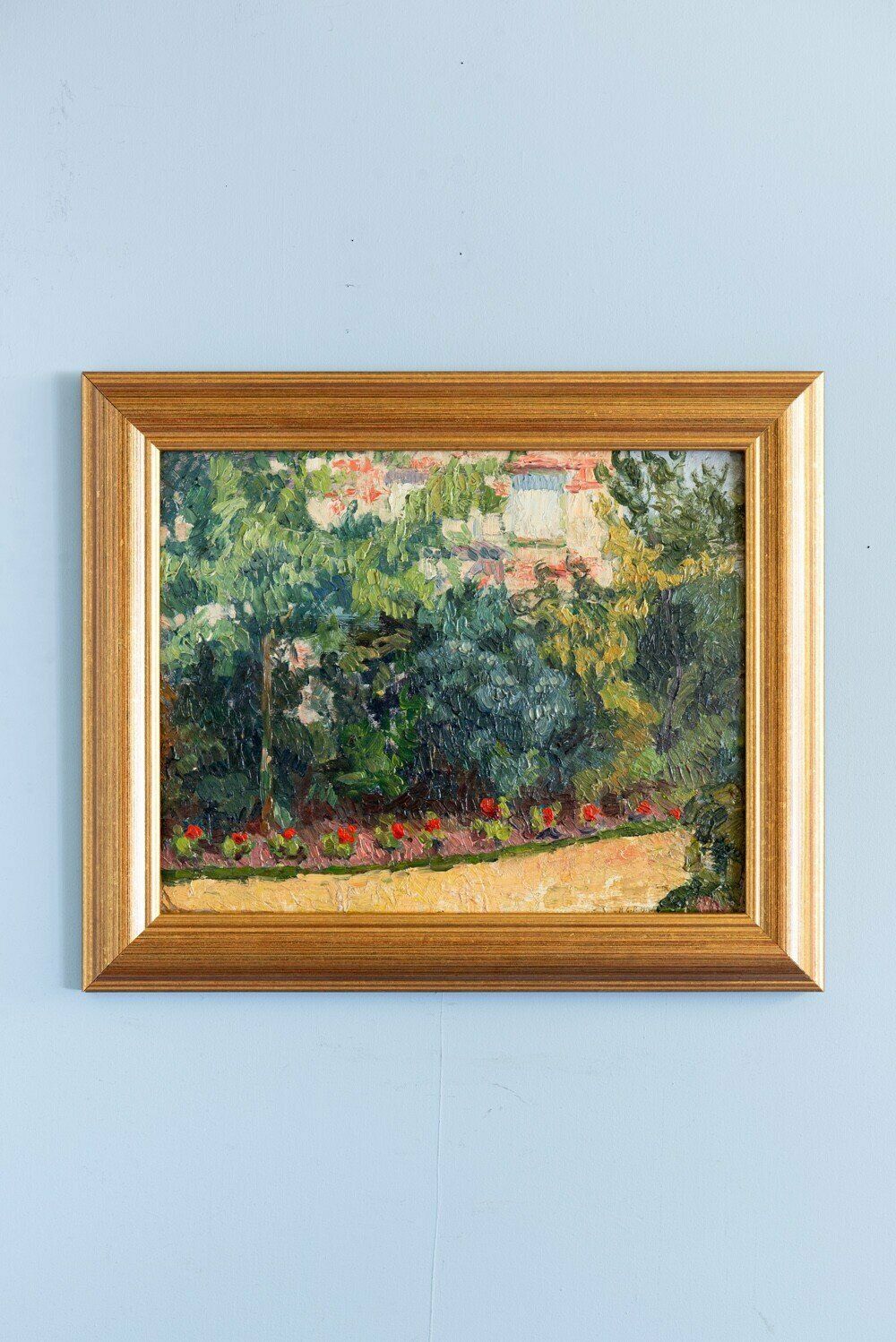 Maurice Georges Poncelet, The Garden In Chelles, Oil Painting On Board, 1914