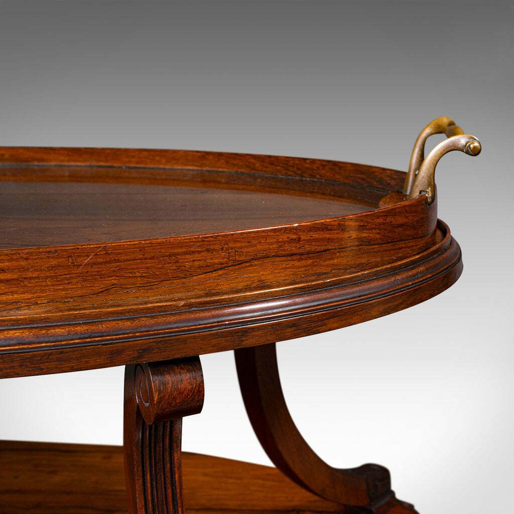photo for sale Antique Display Serving Table, English, Two Tier, Butler's Buffet Stand, Regency