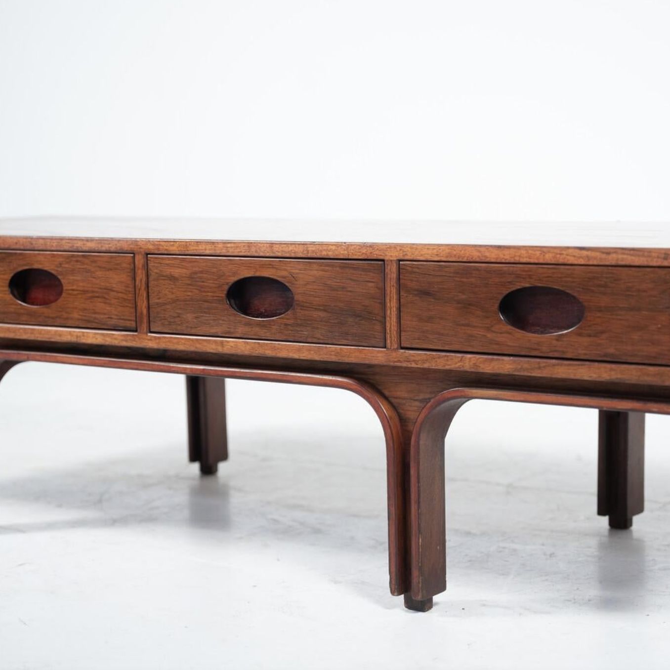 Mid Century Gianfranco Frattini, Wooden Coffee Table For Bernini, Italy, 1960s photo for sale