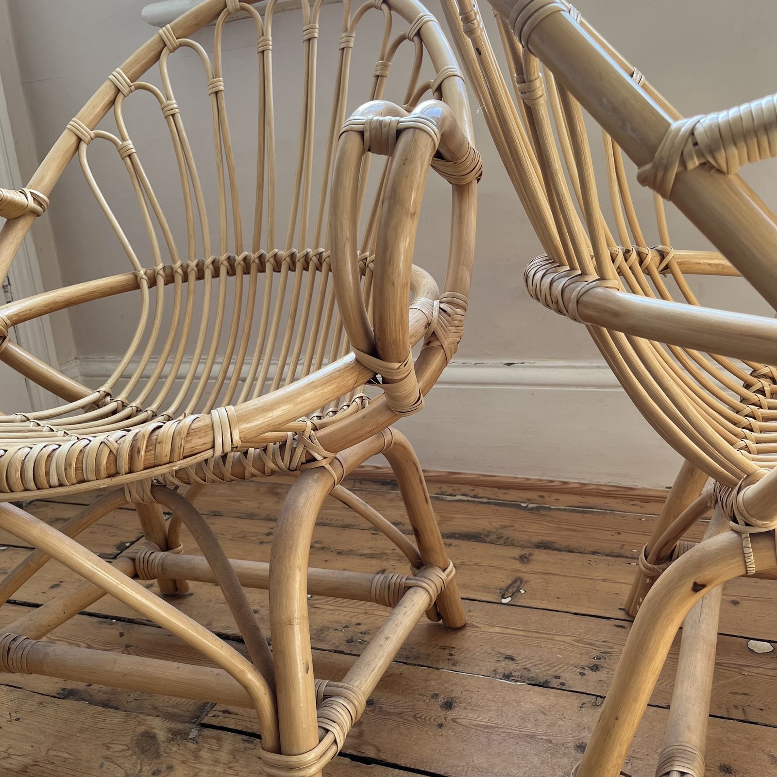 Mid Century French Bamboo Chair photo vintage