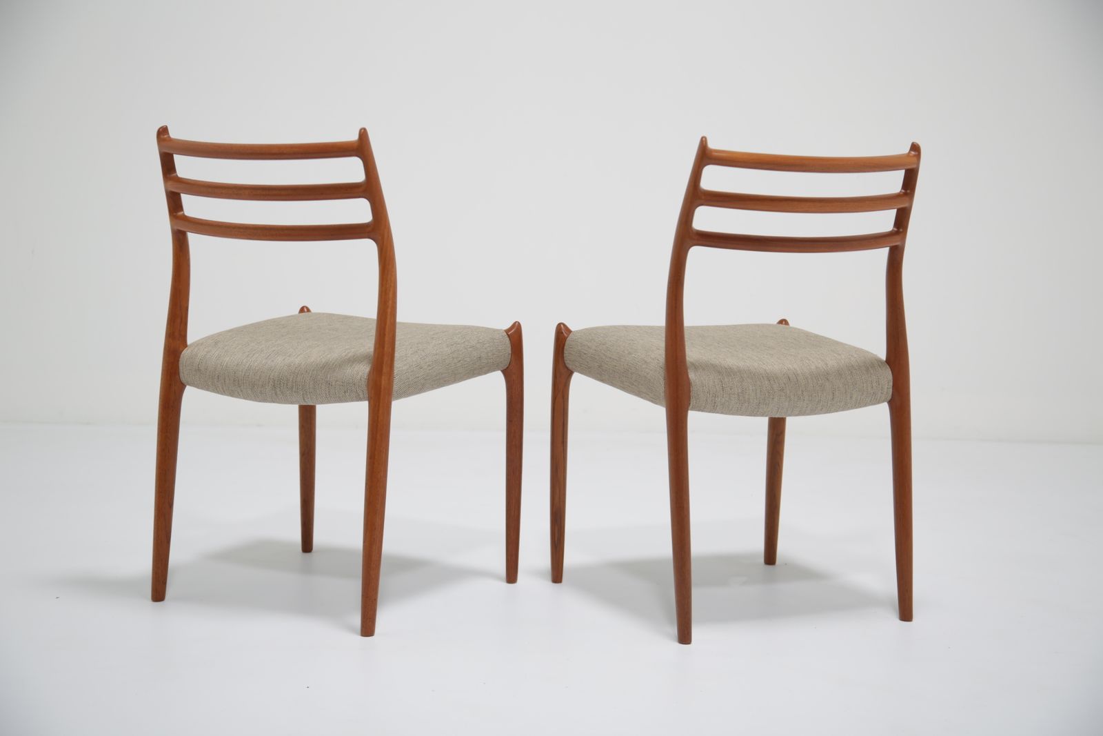 Vintage Set Of 8 Danish Teak Dining Chairs Model 78 By Niels Otto Moller, 1960s photo vintage