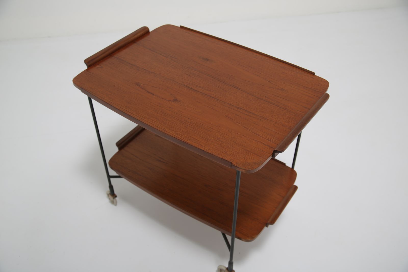 photo vinterior Vintage Swedish Teak Two Tier Serving Cart By Firma Glas & Tra, 1950s