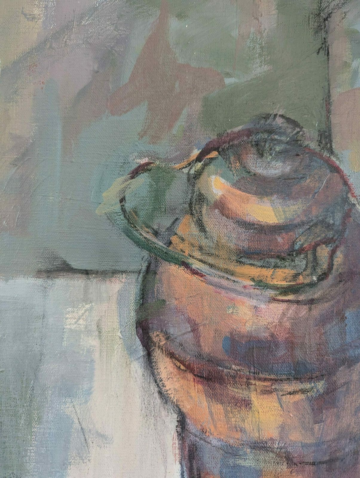 Art Pot & Onions Oil Painting, Modernist photo