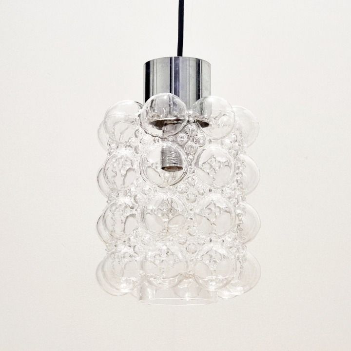 Mid Century Modern Bubble Glass Pendant By Helena Tynell For Limburg, Germany, 1960s photo for sale