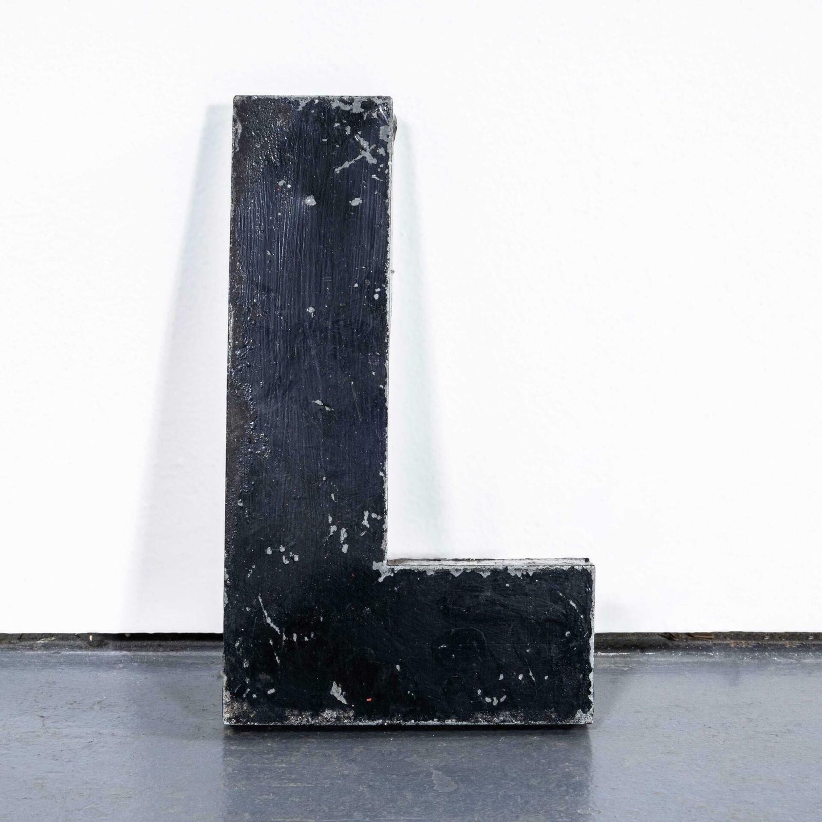 1950’s French Zinc Letters – Letter Black L