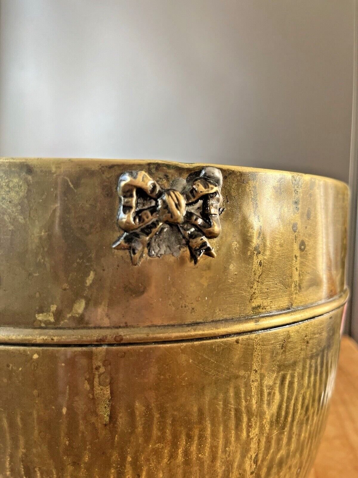 Garden Decor Antique Textured Regency Floral Brass Nestor Birmingham Planter Plant Tree Pot photo