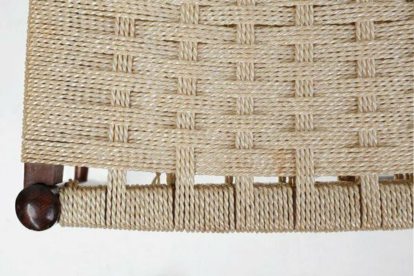 Furniture Belgian Teak Dining Chairs With Braided Rope Seat, 1960s, Set Of 2 photo