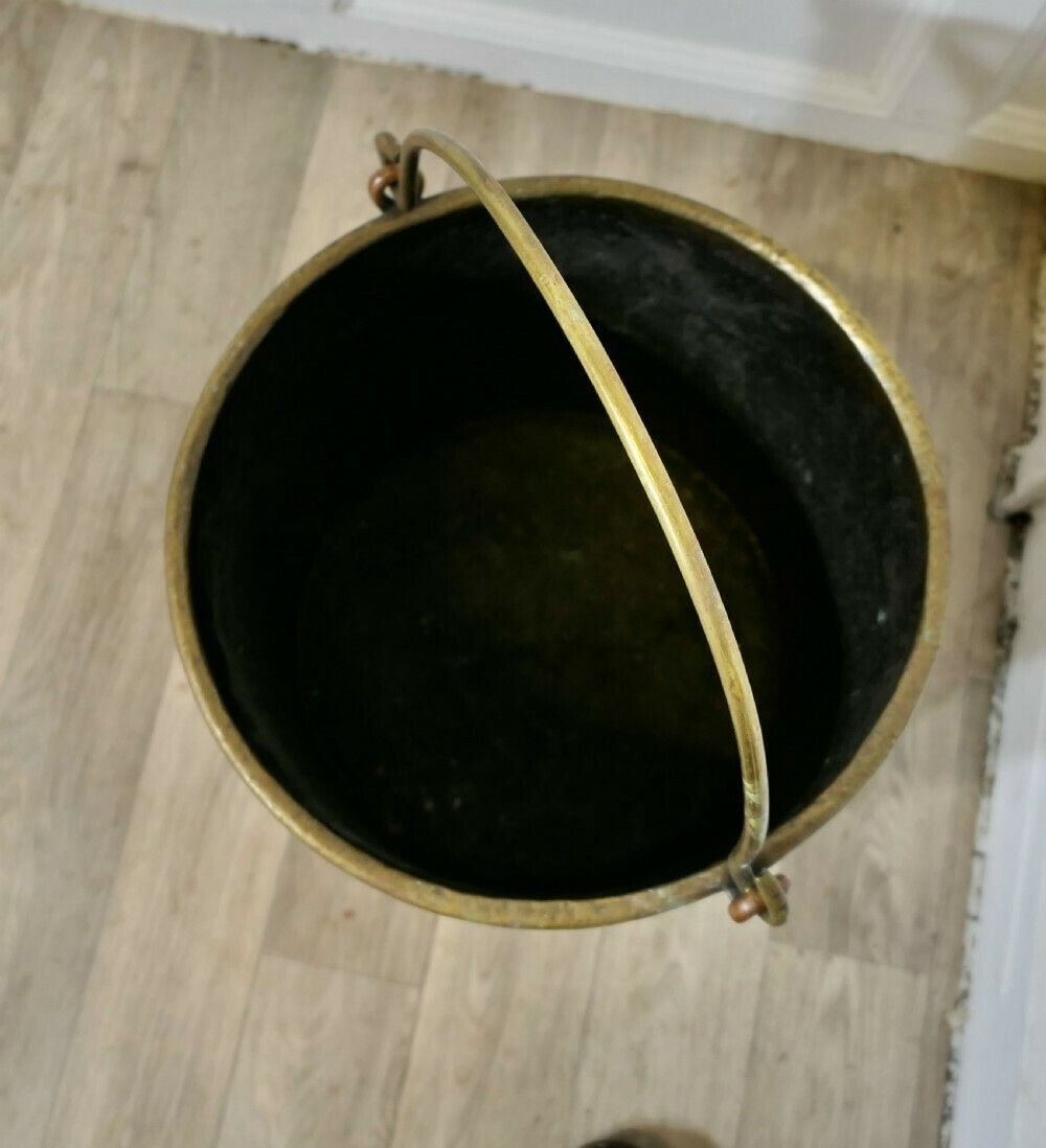 510.0 Riveted Copper And Brass Coal Bucket photo