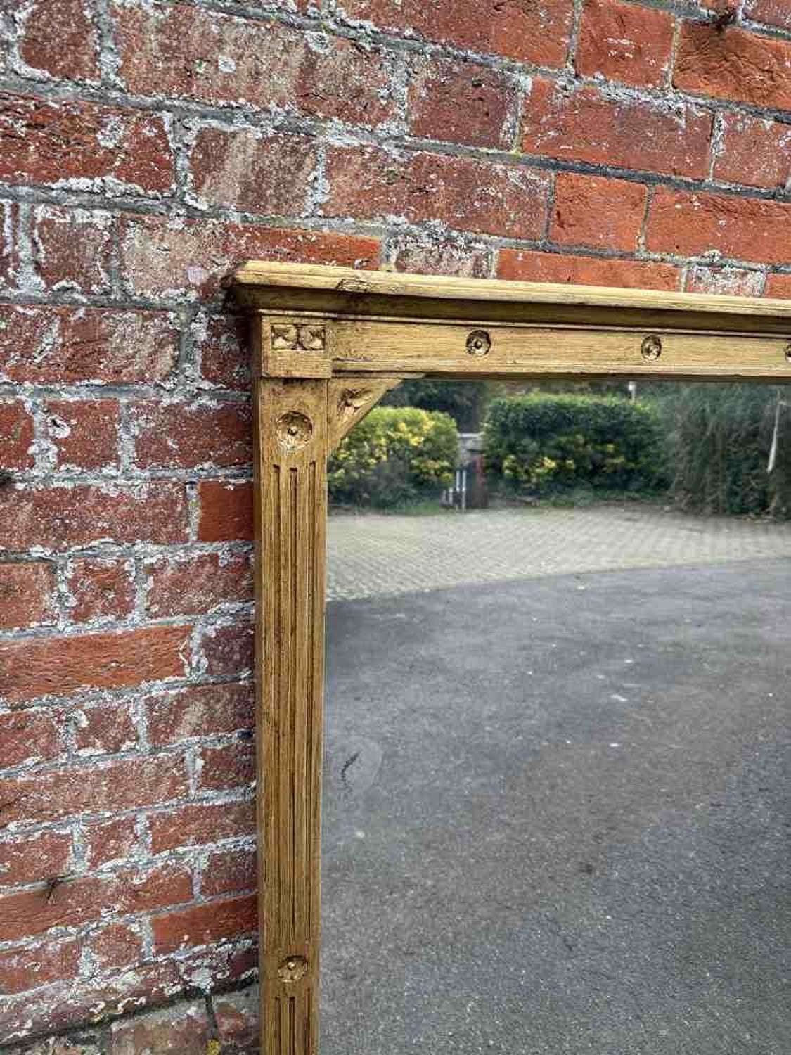 A Fabulous Large Antique English 19thc Ribbed Framed Overmantle Mirror photo furniture