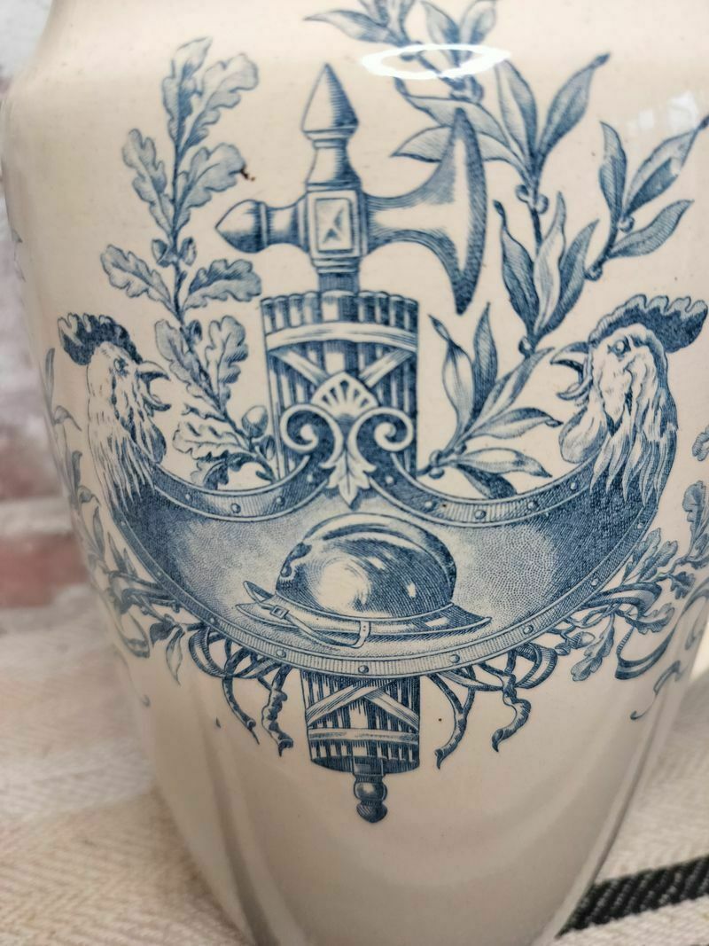 photo furniture Antique French Jug / Pitcher Depicting Images From The First World War
