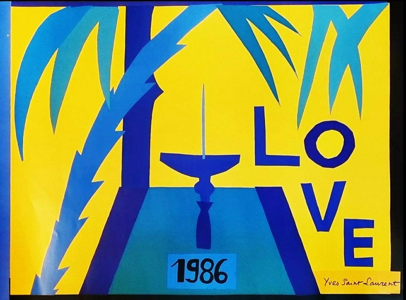 Yves Saint Laurent   Love 1986 Original Vintage Poster