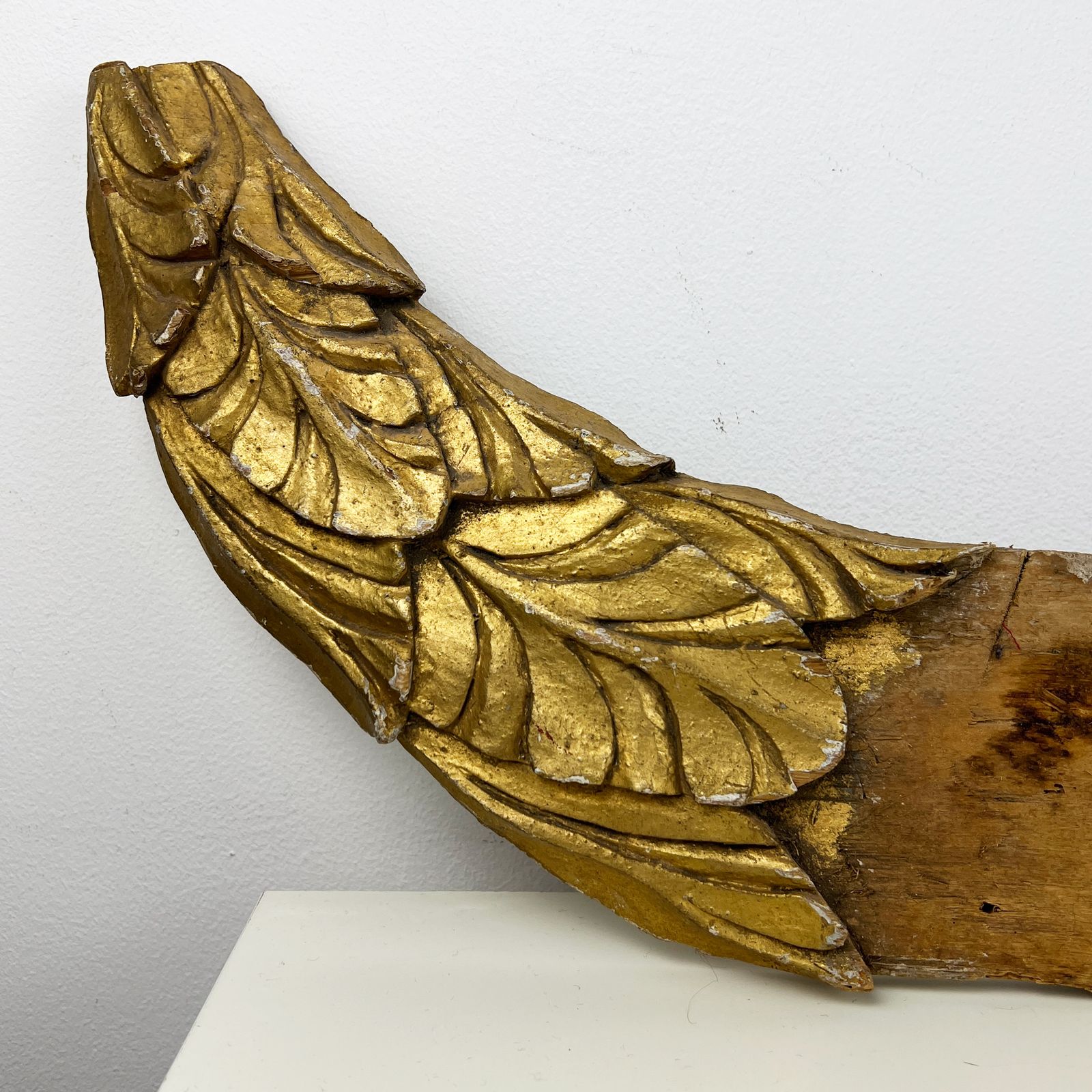 Antique Gilt Wood Carving Fragment, Architectural Salvage photo vinterior