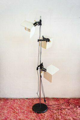 Triedro Floor Lamp In Lacquered And Chromed Metal By Joe Colombo For Stilnovo, Italy, 1970s