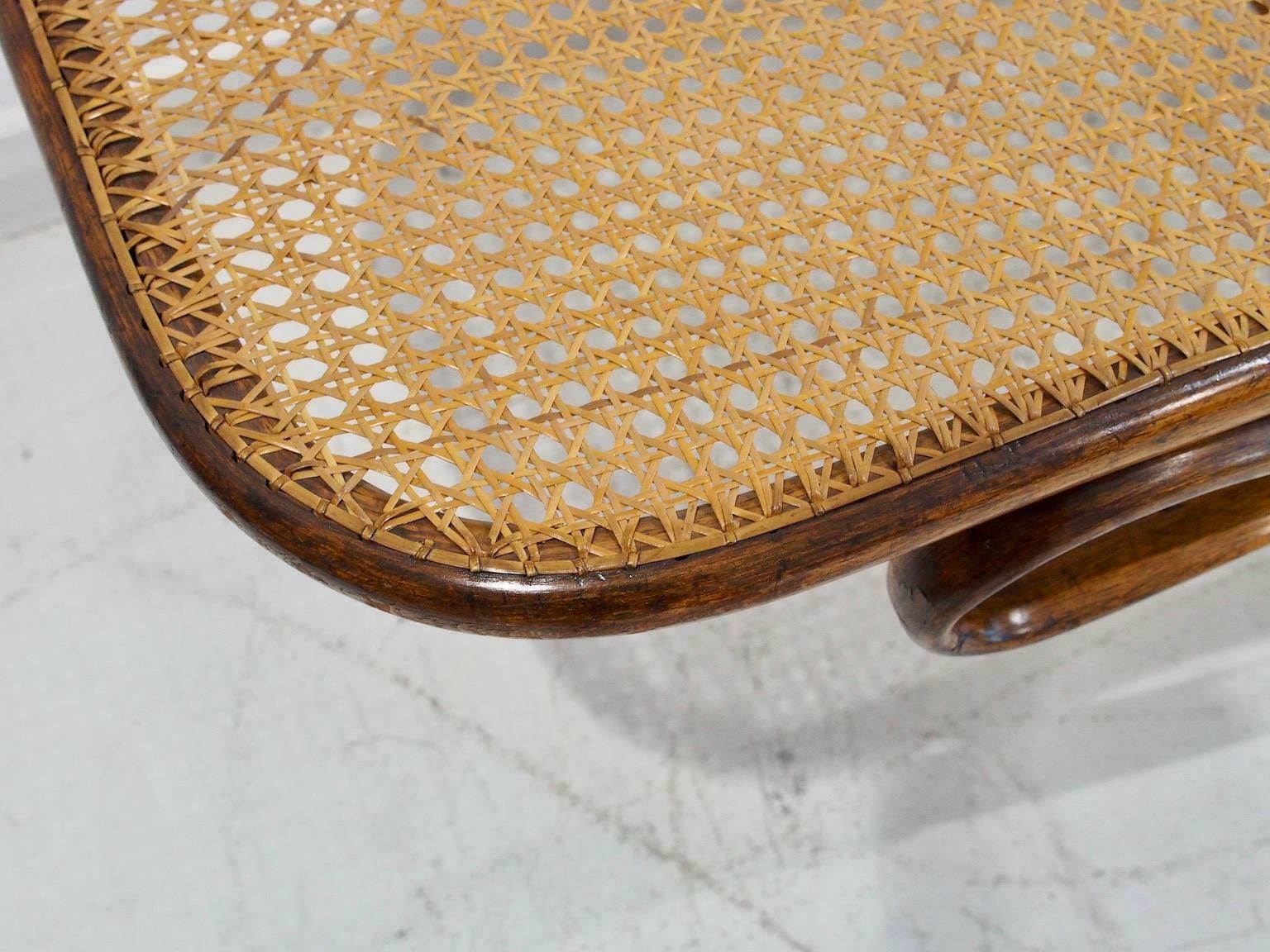 Thonet Bentwood And Rattan Rocking Chaise Model 7500 photo vintage