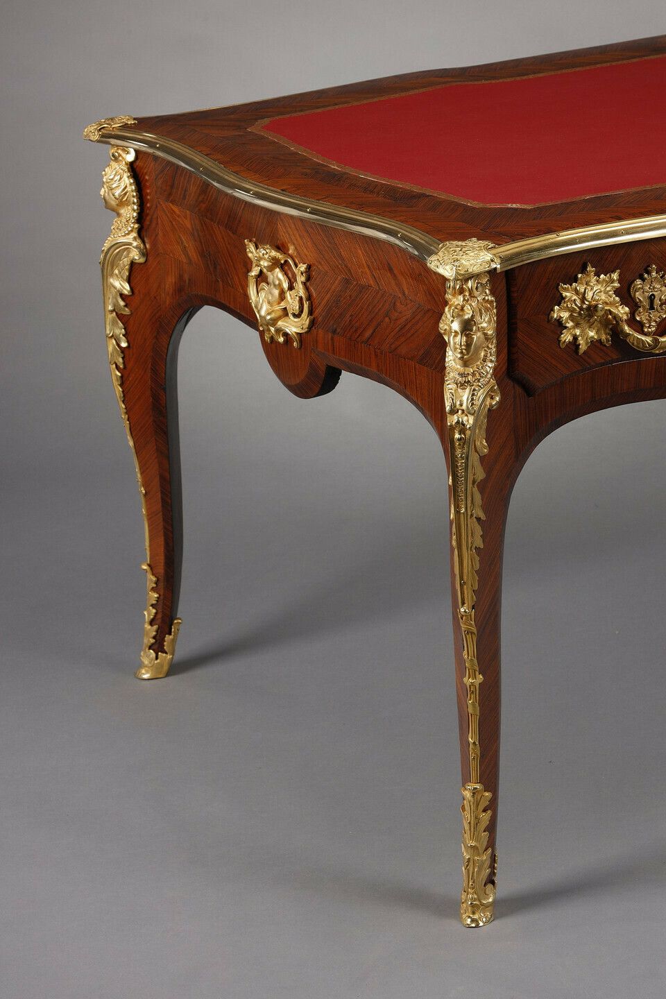 photo for sale Large Flat Desk In Inlaid Rosewood Veneer In The Louis XV Style