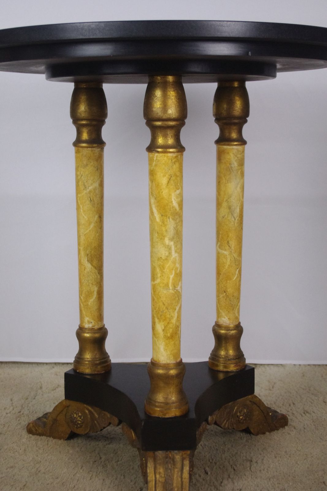 Pair Of Ebonised And Parcel Gilt Occasional Tables With Granite Tops photo Furniture