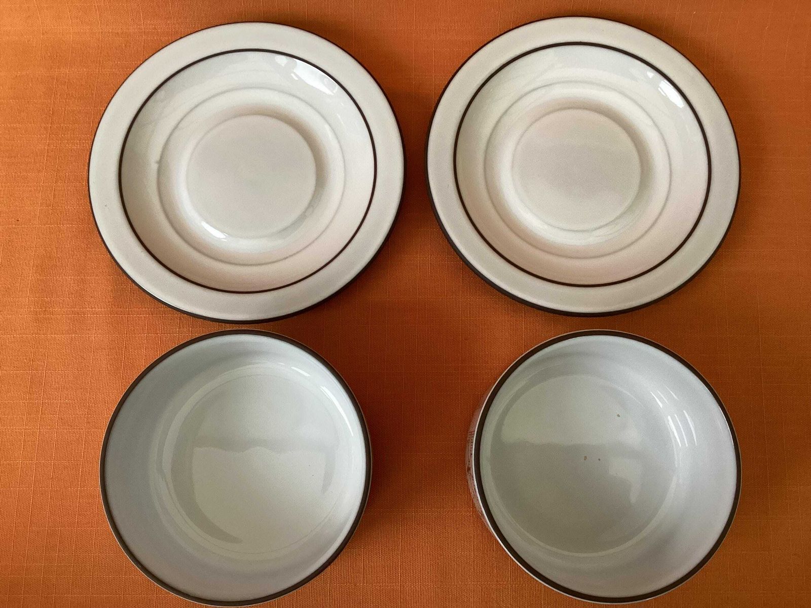 1970s Hornsea Charisma Soup Bowls With Saucers (Set Of 4), Hornsea Charisma Cereal Bowls With Saucers, Retro Hornsea Pottery Soup Bowls 5” photo 60.0