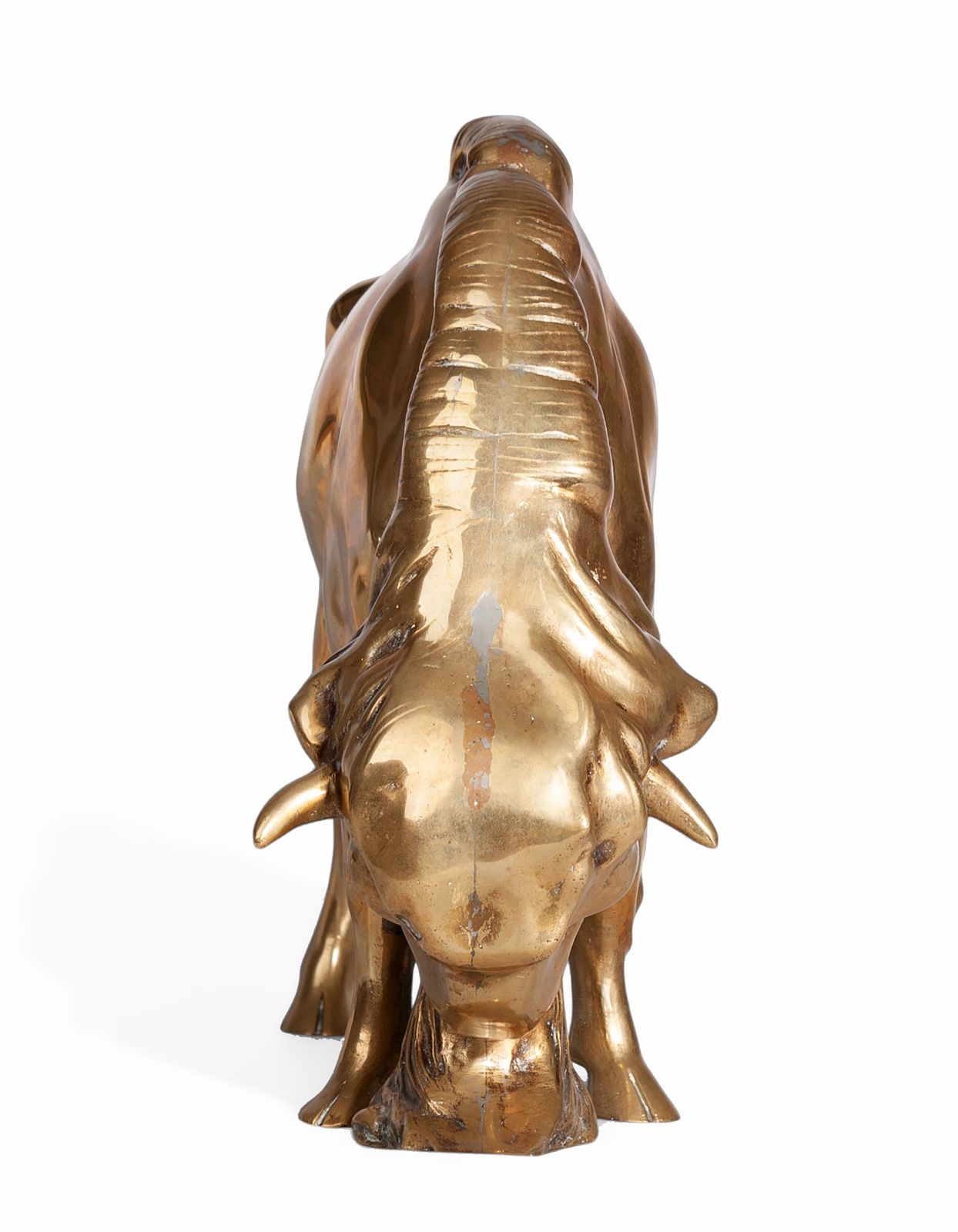 Early 20th Century Art Déco Gilt Bronze Bearded Buffalo/Bison Sculpture, France photo for sale