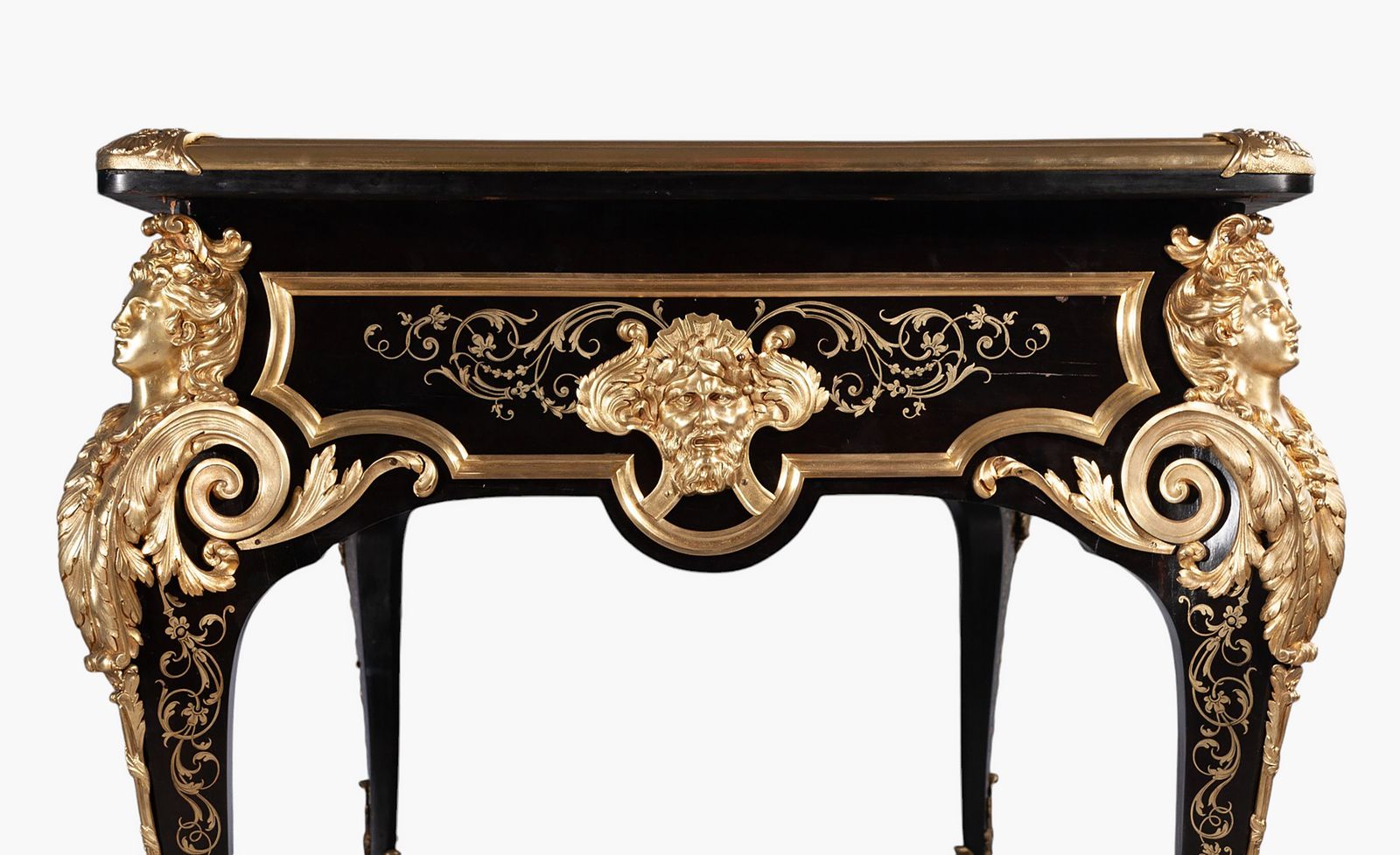 Late 19th Century Regency Boulle Style Ormolu And Ebony Wood Bureau Plat/Desk By Mathieu Béfort (Aka: Béfort Jeune), France photo vinterior