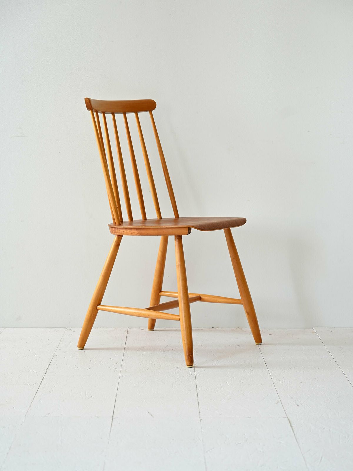 1960s ‘Pinnstol’ Swedish Chair – Teak Seat And Beech Structure photo furniture