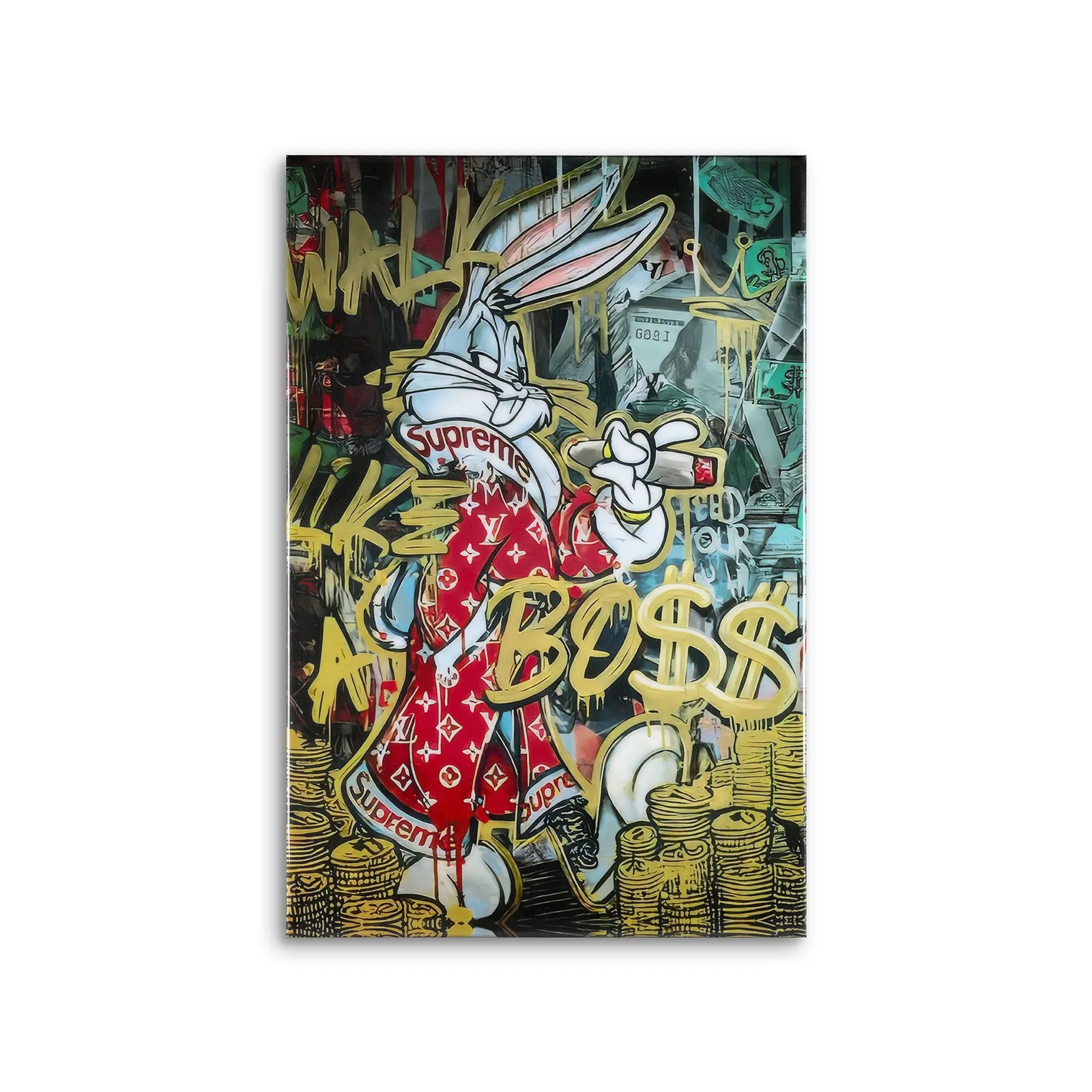 Boss Bunny Handcrafted Epoxy Resin Wall Art – Vibrant & Scratch Resistant Artwork For Home & Office | Unique, Durable & Modern Statement Décor