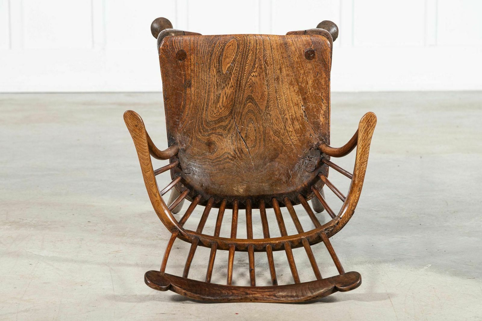 19thc English George III Oak & Elm Comb Back Chair photo 3853.0