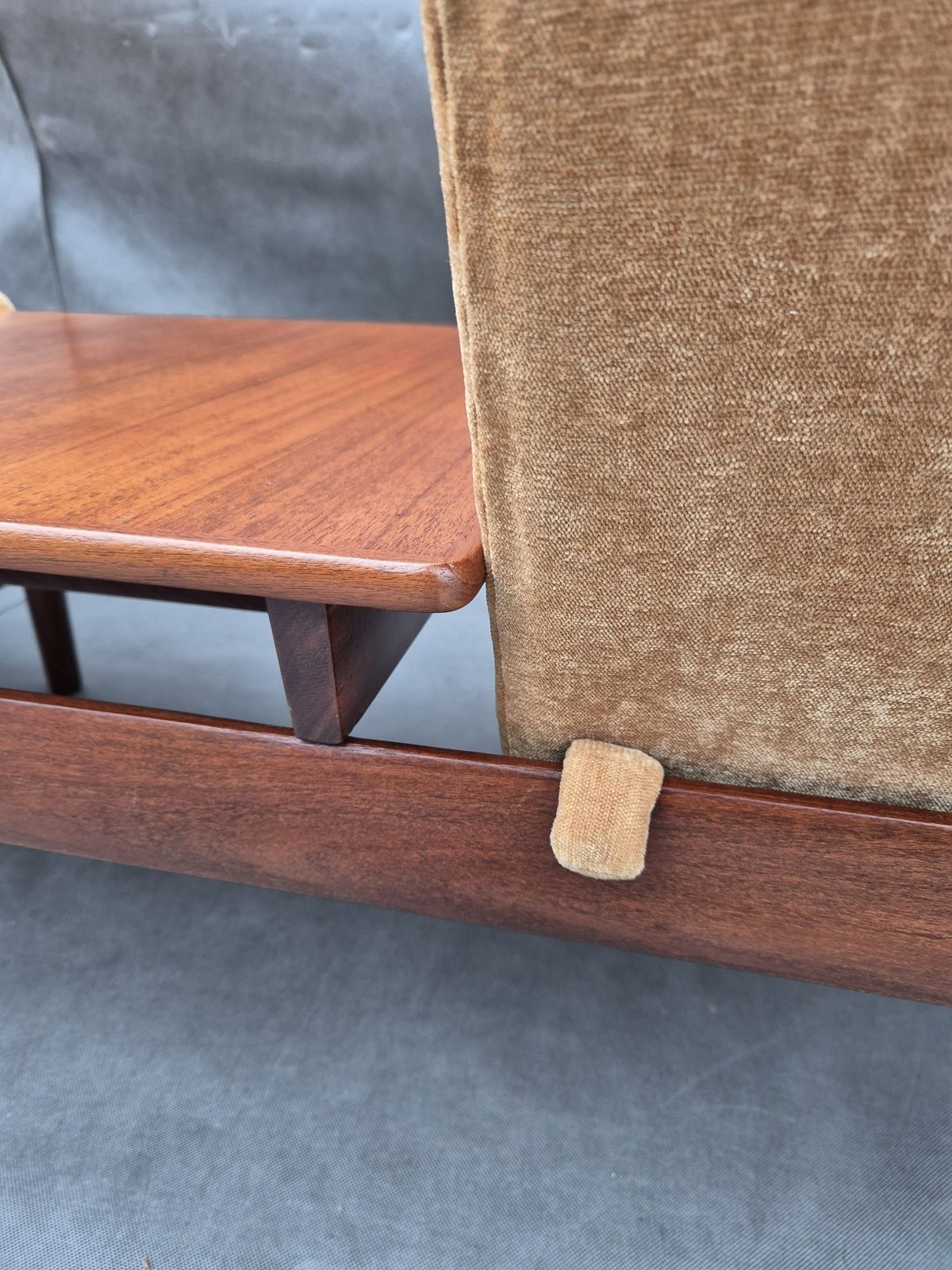 Furniture Teakwood Sofa Saga By Gunnar Sørlie, Scandinavian Mid Century 1960s photo