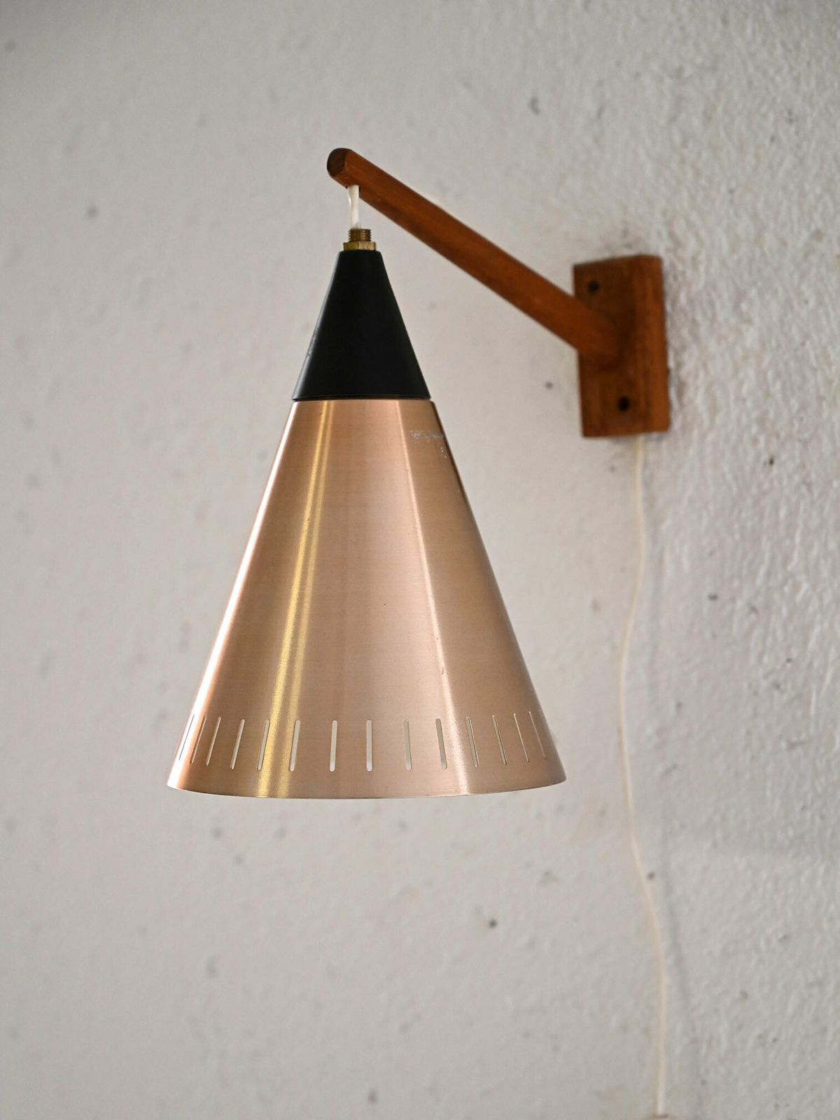 Scandinavian Lamp With Teak Arm photo for sale