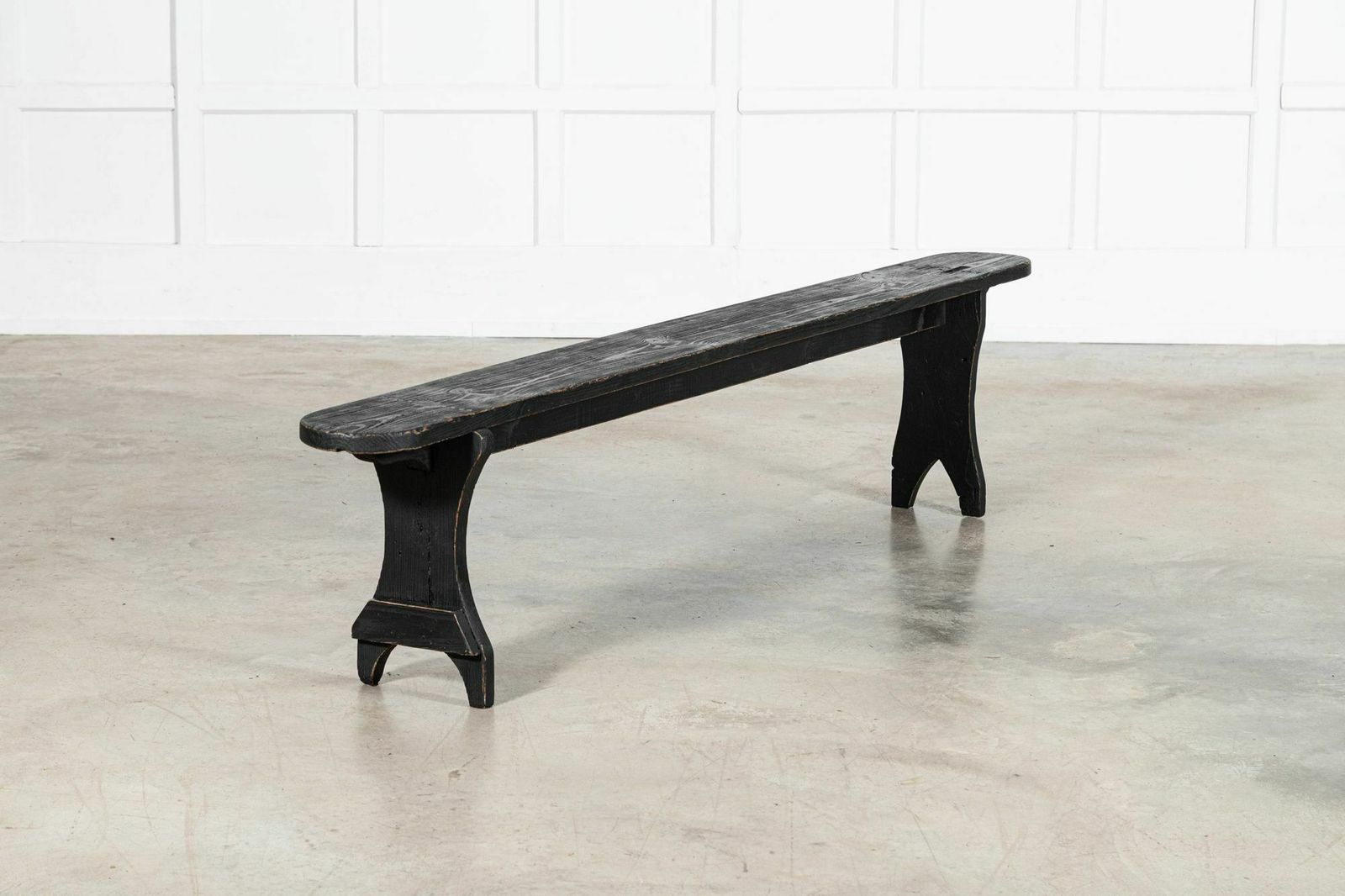 photo vinterior Pair 19thc French Oak & Pine Ebonised Benches