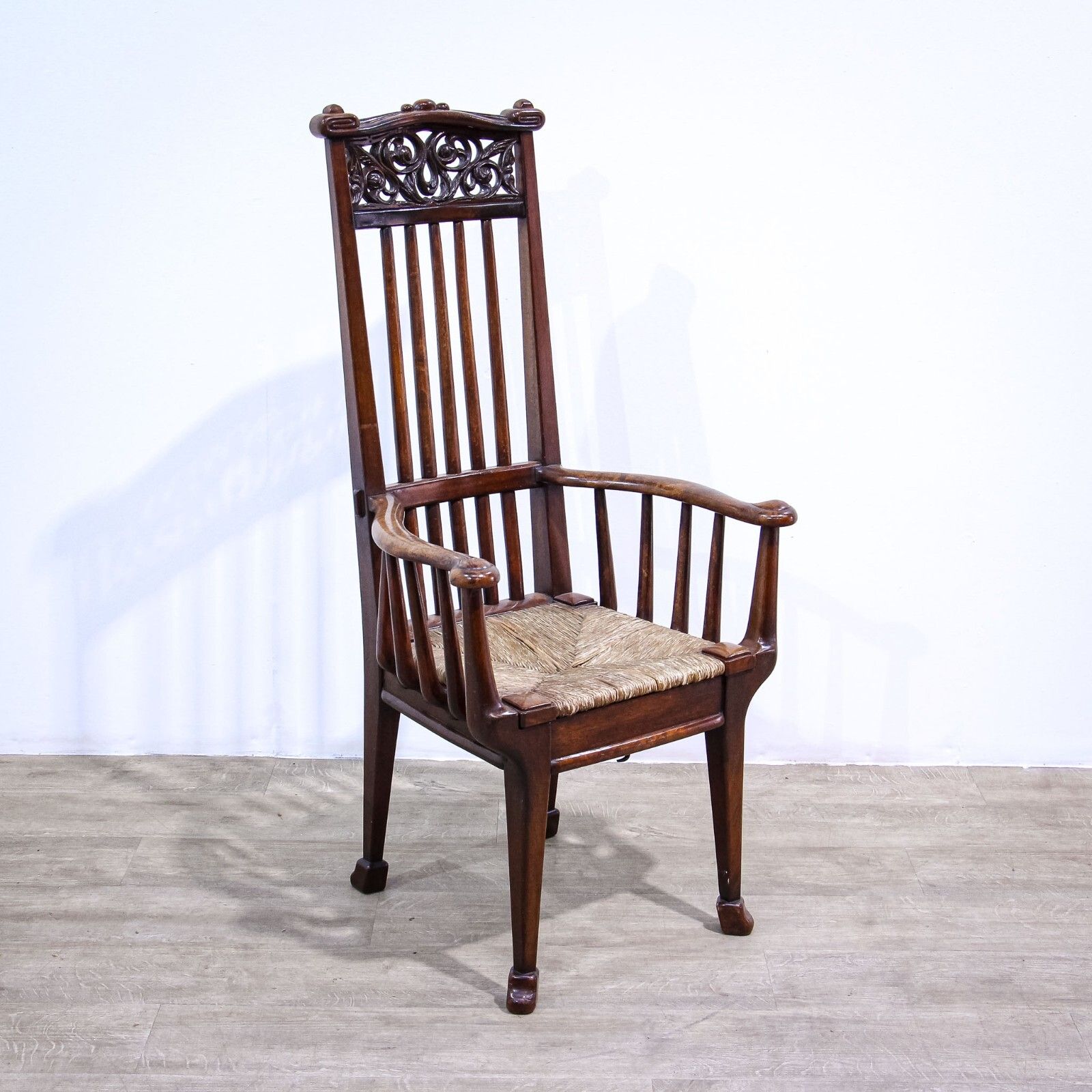 19th Century Rush Seated American Armchair photo furniture