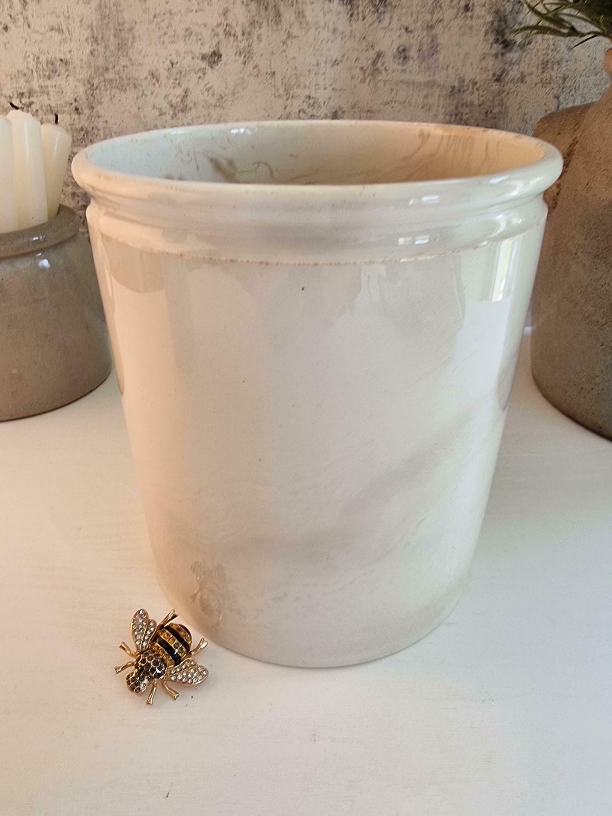 Antique French Ceramic Jar, Antique Jules Vieillard Bordeaux 1800s Jar, Antique Tea Stained Ceramic Storage Jar, Kitchen Storage Jar photo Home Decor