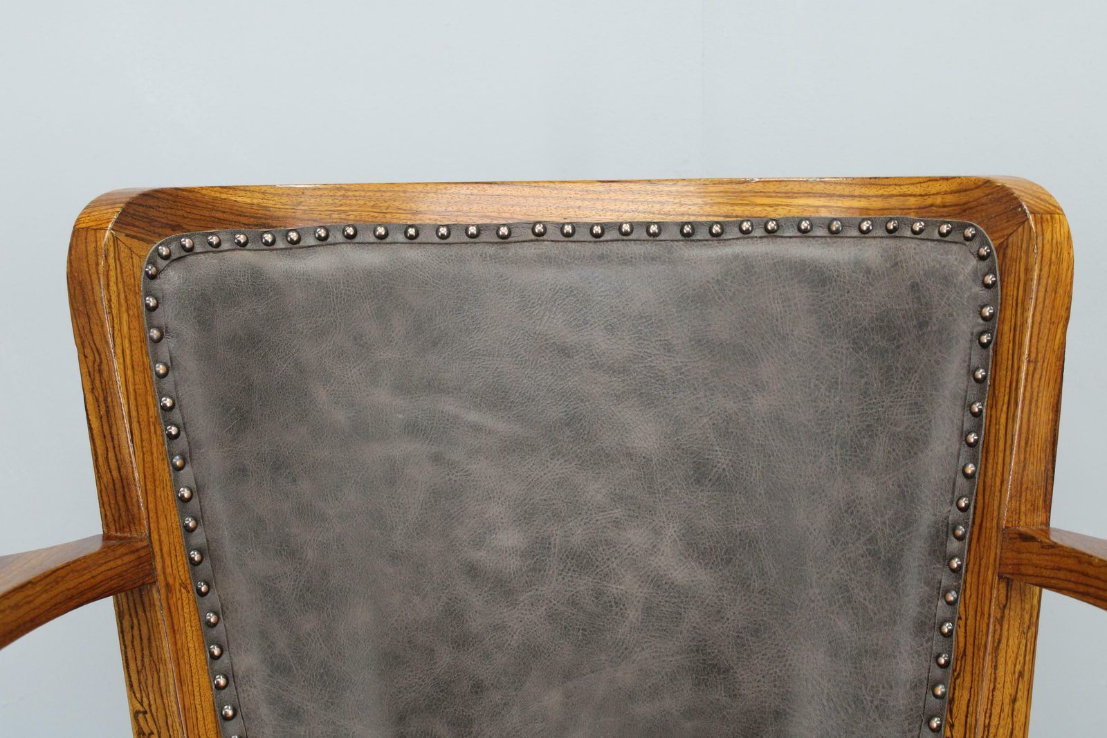 1930s Restored Art Deco Wooden Swivel Office Armchair photo for sale