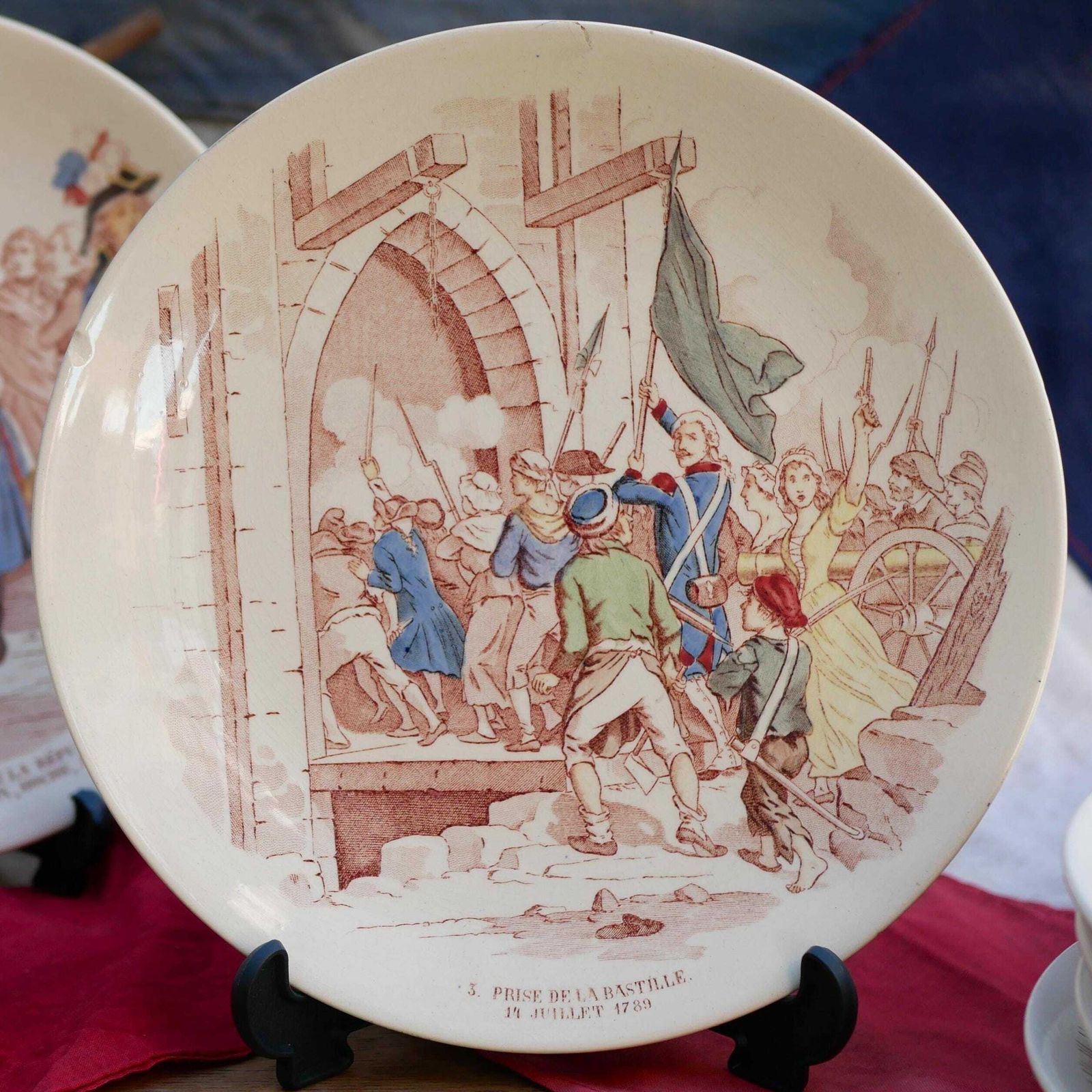 Eight Antique Sarreguemines Talking Plates Celebrating The Centenary Of The French Revolution Highly Collectable And Decorative Plates 1889 photo furniture