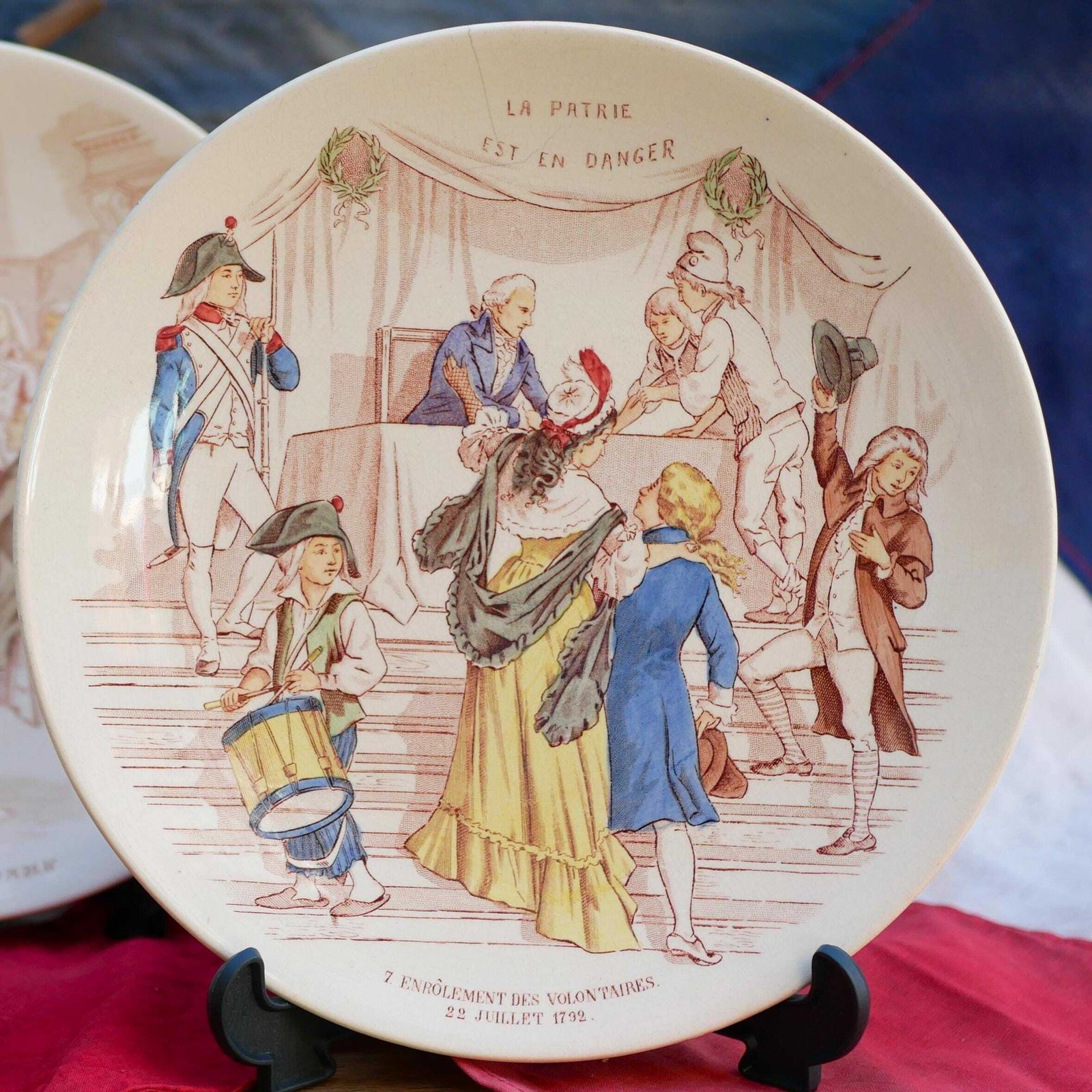 Eight Antique Sarreguemines Talking Plates Celebrating The Centenary Of The French Revolution Highly Collectable And Decorative Plates 1889 photo Home Decor