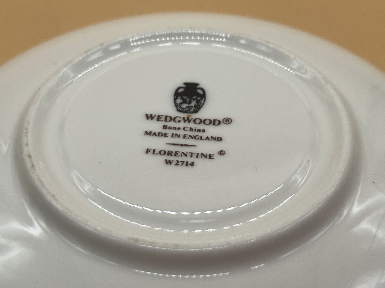 Wedgwood China Turquoise Florentine Design Peony Shape Tea Cup & Saucer Duo. W2714. photo Home Decor